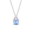 DIAMONFIRE SQUARE CUT AQUAMARINE BLUE ZIRCONIA NECKLACE