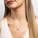 Load image into Gallery viewer, DIAMONFIRE SQUARE CUT AQUAMARINE BLUE ZIRCONIA NECKLACE

