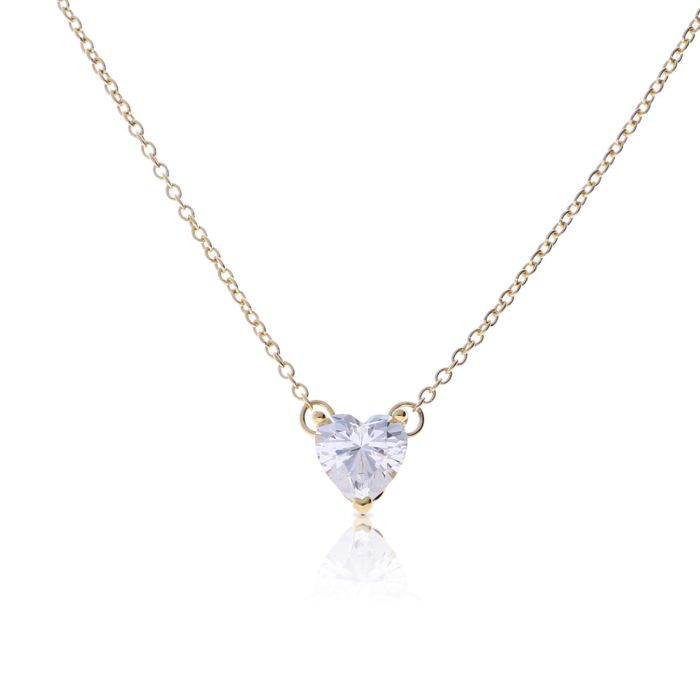 Diamonfire Cubic Zirconia Solitaire Heart Pendant