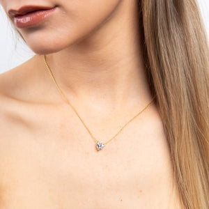 Diamonfire Cubic Zirconia Solitaire Heart Pendant