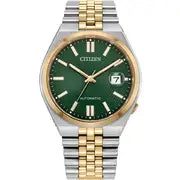 Load image into Gallery viewer, Citizen Automatic Gents watch with green sunray dial.
