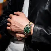 Load image into Gallery viewer, Citizen Automatic Gents watch with green sunray dial.
