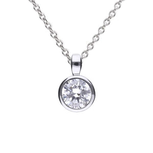 Diamonfire Cubic Zirconia Bezel Set Pendant - 0.75ct