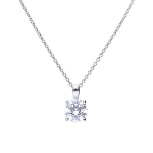 Diamonfire Cubic Zirconia 4 Claw Pendant 2ct