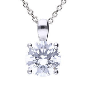 Diamonfire Cubic Zirconia 4 Claw Pendant 2ct