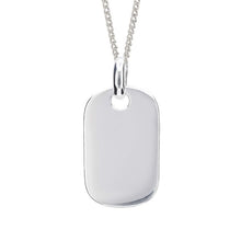 Load image into Gallery viewer, Silver Oblong Tag Pendant with Chain
