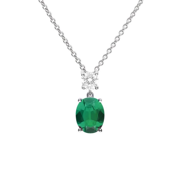Diamonfire Green Cubic Zirconia Necklace
