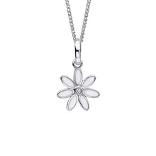 Load image into Gallery viewer, Silver Enamel Daisy Pendant
