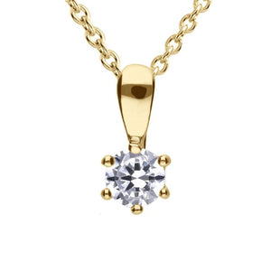 Diamonfire Cubic Zirconia Solitaire Pendant 4mm