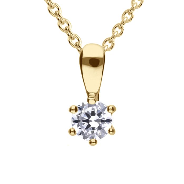 Diamonfire Cubic Zirconia Solitaire Pendant 4mm