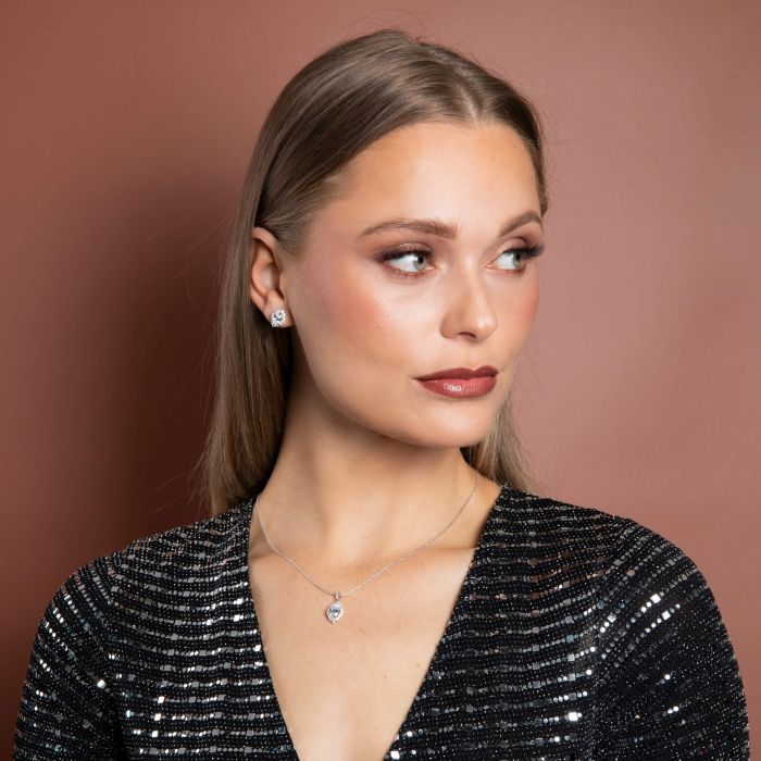 Diamonfire Cubic Zirconia Oval Cluster Pendant