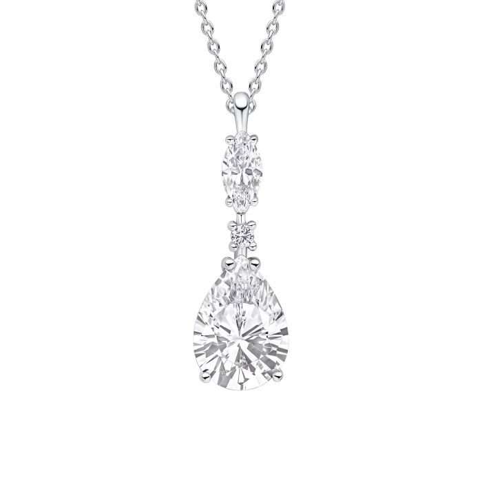 Diamonfire Cubic Zirconia Marquise Drop Necklace