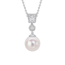 Load image into Gallery viewer, Diamonfire Cubic Zirconia and Shell Pearl Deco Necklace
