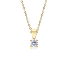 Load image into Gallery viewer, Diamonfire Cubic Zirconia Solitaire Pendant Gold Plate 4mm
