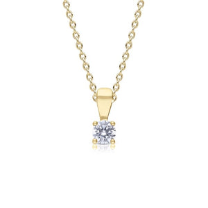 Diamonfire Cubic Zirconia Solitaire Pendant Gold Plate 4mm