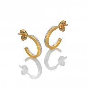 Hot Diamonds Parallel Two Tone Hoops