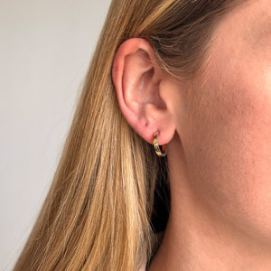 Hot Diamonds Parallel Two Tone Hoops
