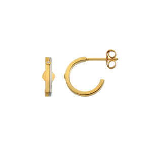 Hot Diamonds Parallel Two Tone Hoops