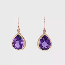 Load and play video in Gallery viewer, 9ct Gold Amethyst Earrings
