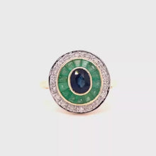 Load and play video in Gallery viewer, 9ct Gold Mixed Precious Gemstone Ring
