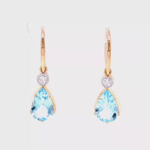 Load and play video in Gallery viewer, 9ct Gold Topaz and Diamond Earrings
