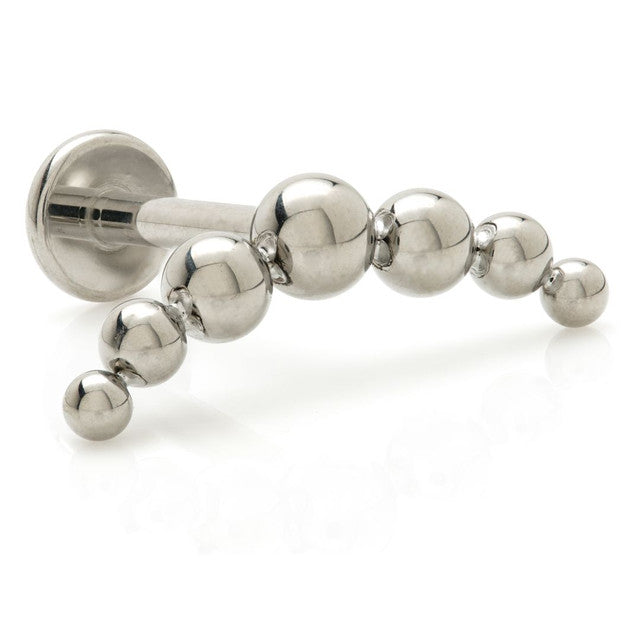 Titanium Beaded Crescent Labret