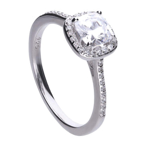 Diamonfire Cubic Zirconia Square Cut Pave Ring