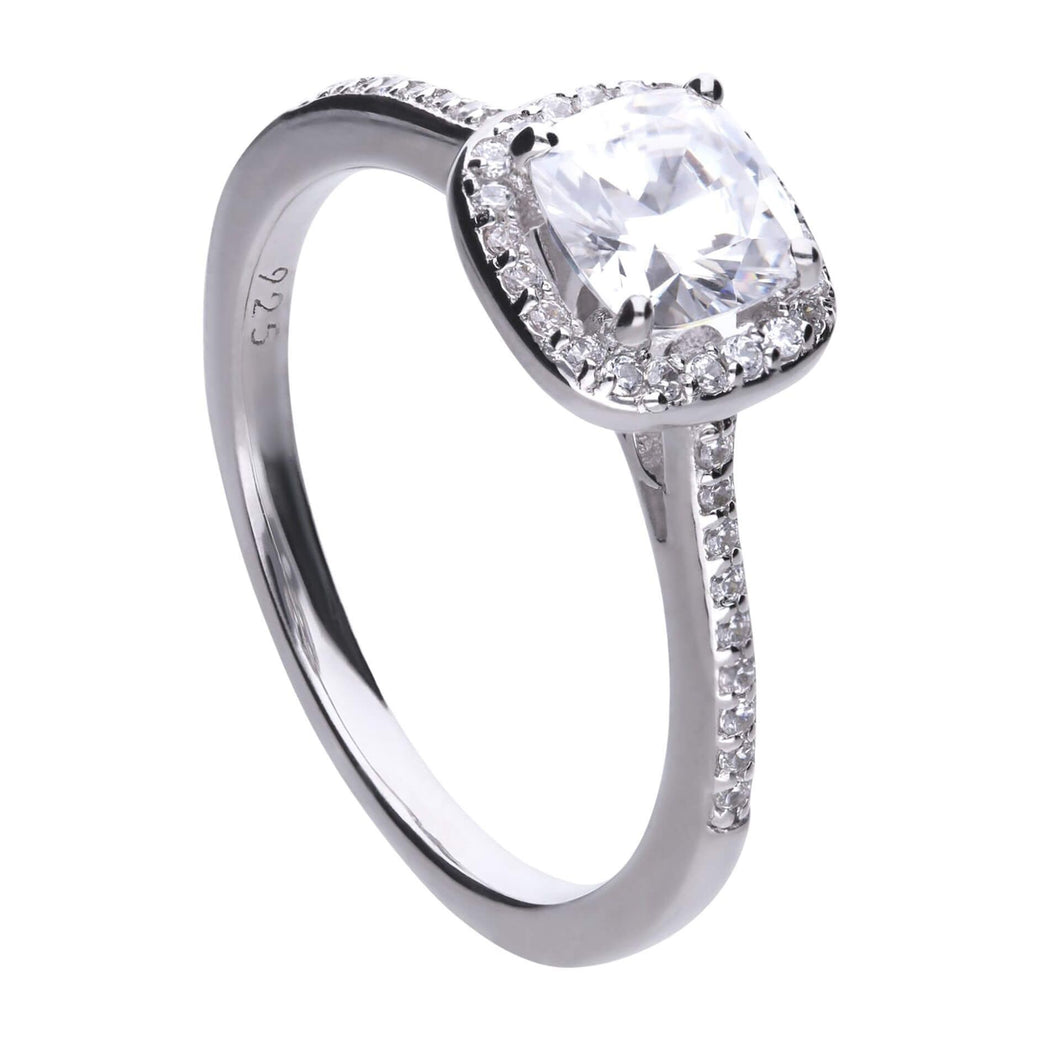 Diamonfire Cubic Zirconia Square Cut Pave Ring