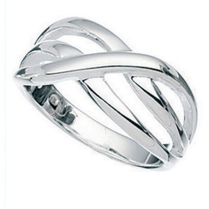 Silver Cross Over Ring