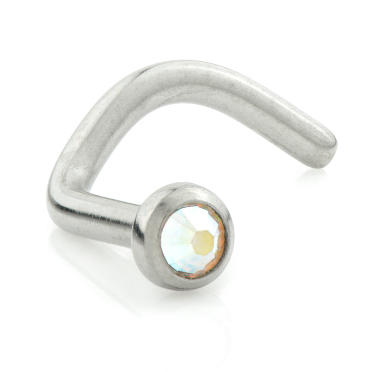 Titanium Nose Stud Rainbow Crystal – Plants The Jewellers