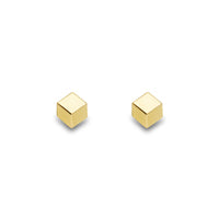 9ct Gold 3D Cube Studs