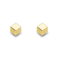 9ct Gold 3D Cube Studs