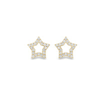 9ct Gold Cubic Zirconia Star Earrings