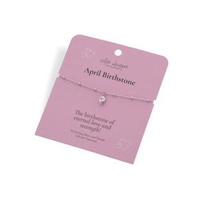 Silver Whisper Birthstone Bracelet - April