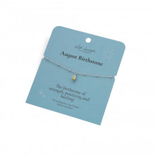 Load image into Gallery viewer, Silver Whisper Birthstone Bracelet - August
