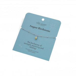Silver Whisper Birthstone Bracelet - August
