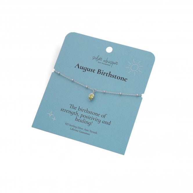 Silver Whisper Birthstone Bracelet - August