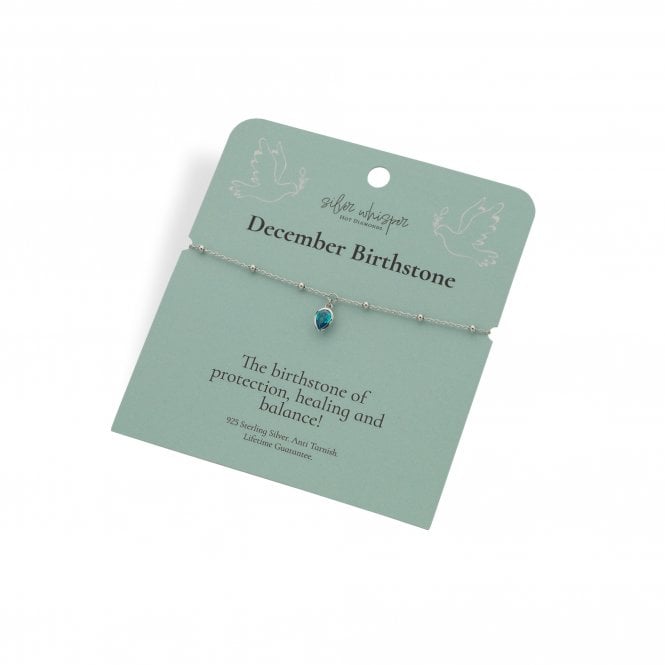 Silver Whisper Birthstone Bracelet - December