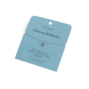 Silver Whisper Birthstone Bracelet - February