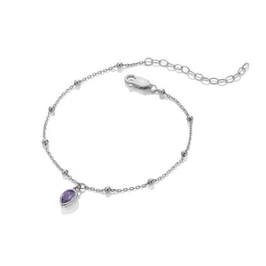 Silver Whisper Birthstone Bracelet - February
