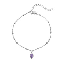 Load image into Gallery viewer, Silver Whisper Birthstone Bracelet - February

