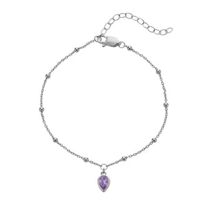 Silver Whisper Birthstone Bracelet - February
