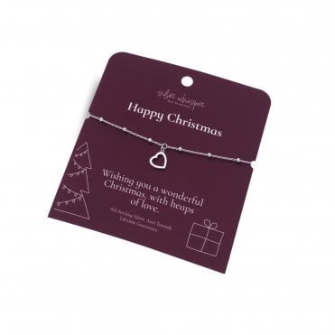 Silver Whisper Happy Christmas Bracelet