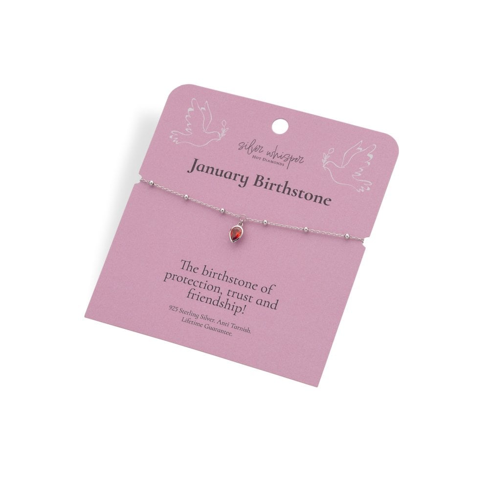 Silver Whisper Birthstone Bracelet - January