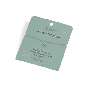 Silver Whisper Birthstone Bracelet - March