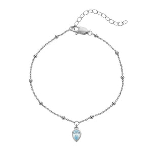 Silver Whisper Birthstone Bracelet - March