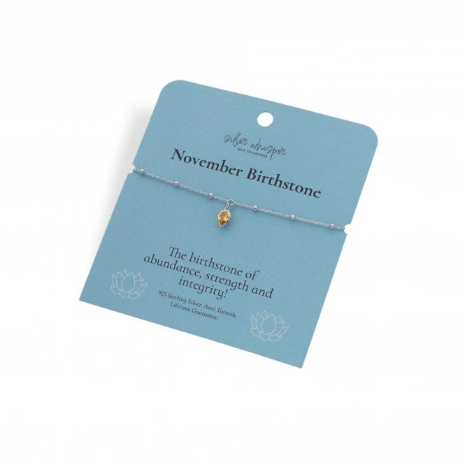 Silver Whisper Birthstone Bracelet - November