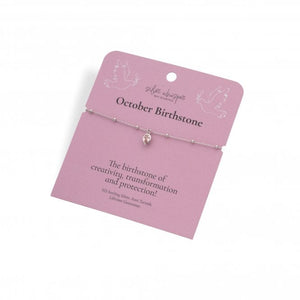 Silver Whisper Birthstone Bracelet - October