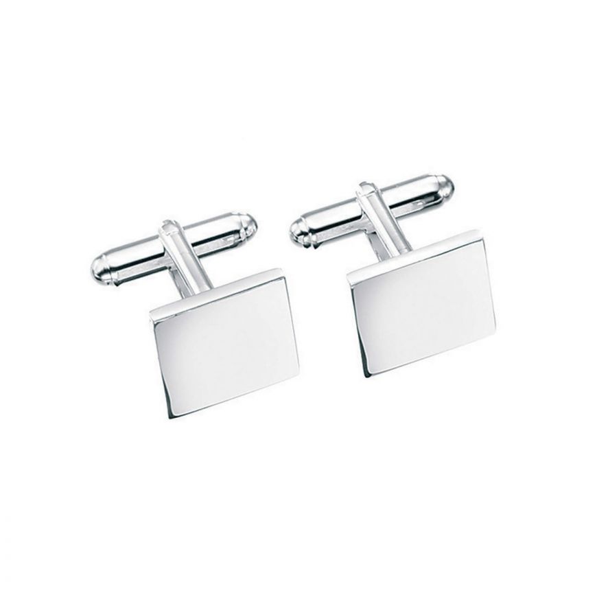 Silver Solid Square Cufflinks