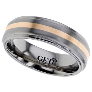 Titanium Band with 18ct Rose Gold Stripe
